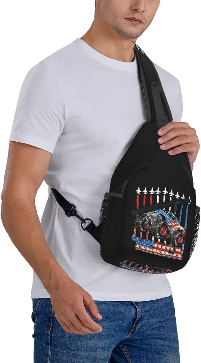 Motocross Dirt Bike Racing Flying Jump Sling Bag Adjustable Crossbody Bag Casual Chest Bags Travel Shoulder Backpack