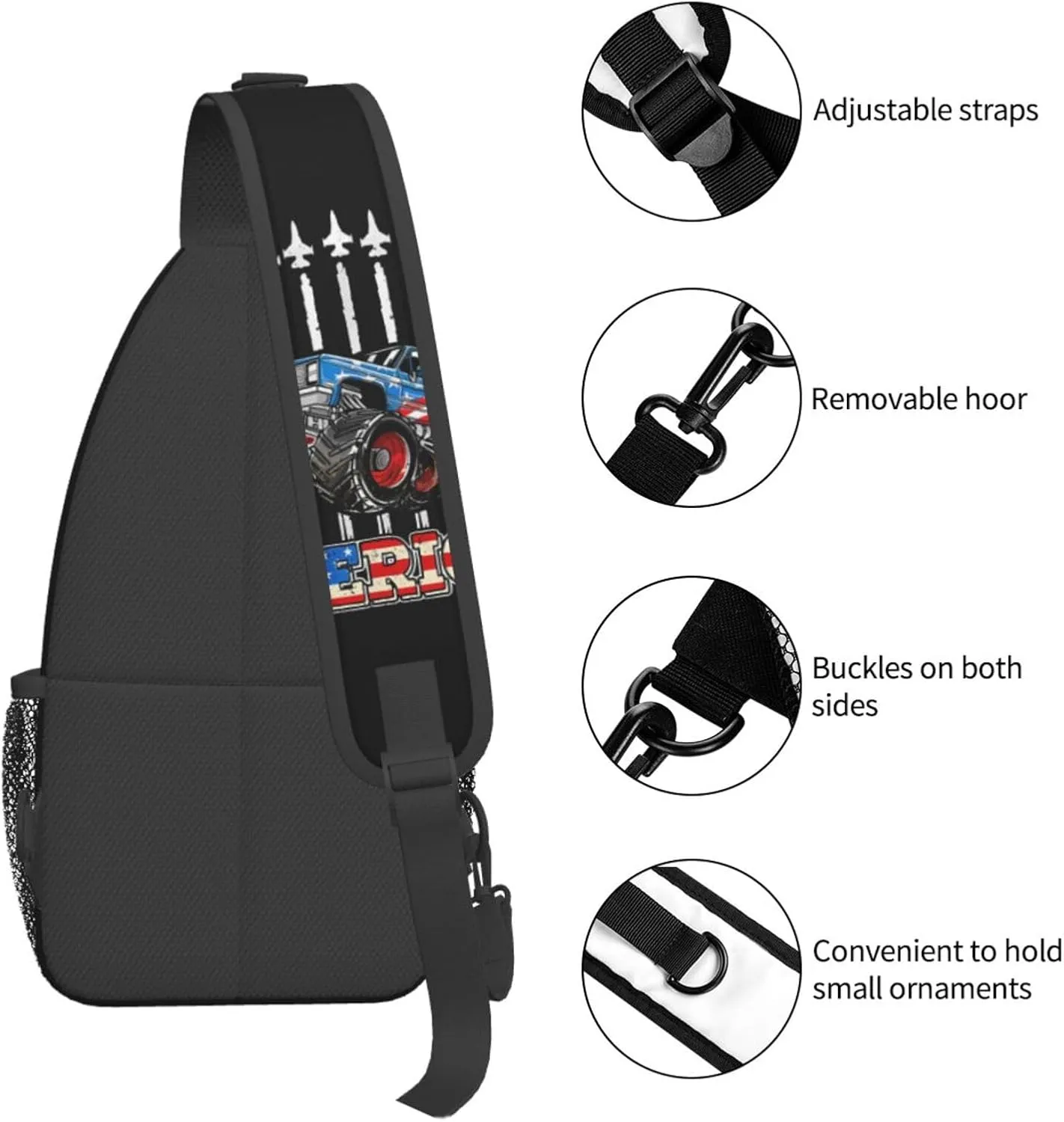 Motocross Dirt Bike Racing Flying Jump Sling Bag Adjustable Crossbody Bag Casual Chest Bags Travel Shoulder Backpack