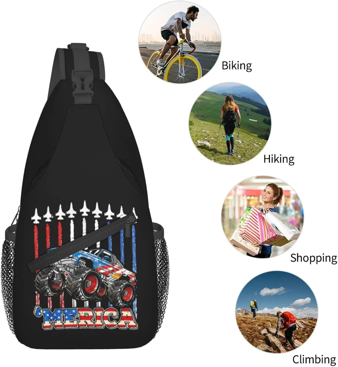 Motocross Dirt Bike Racing Flying Jump Sling Bag Adjustable Crossbody Bag Casual Chest Bags Travel Shoulder Backpack