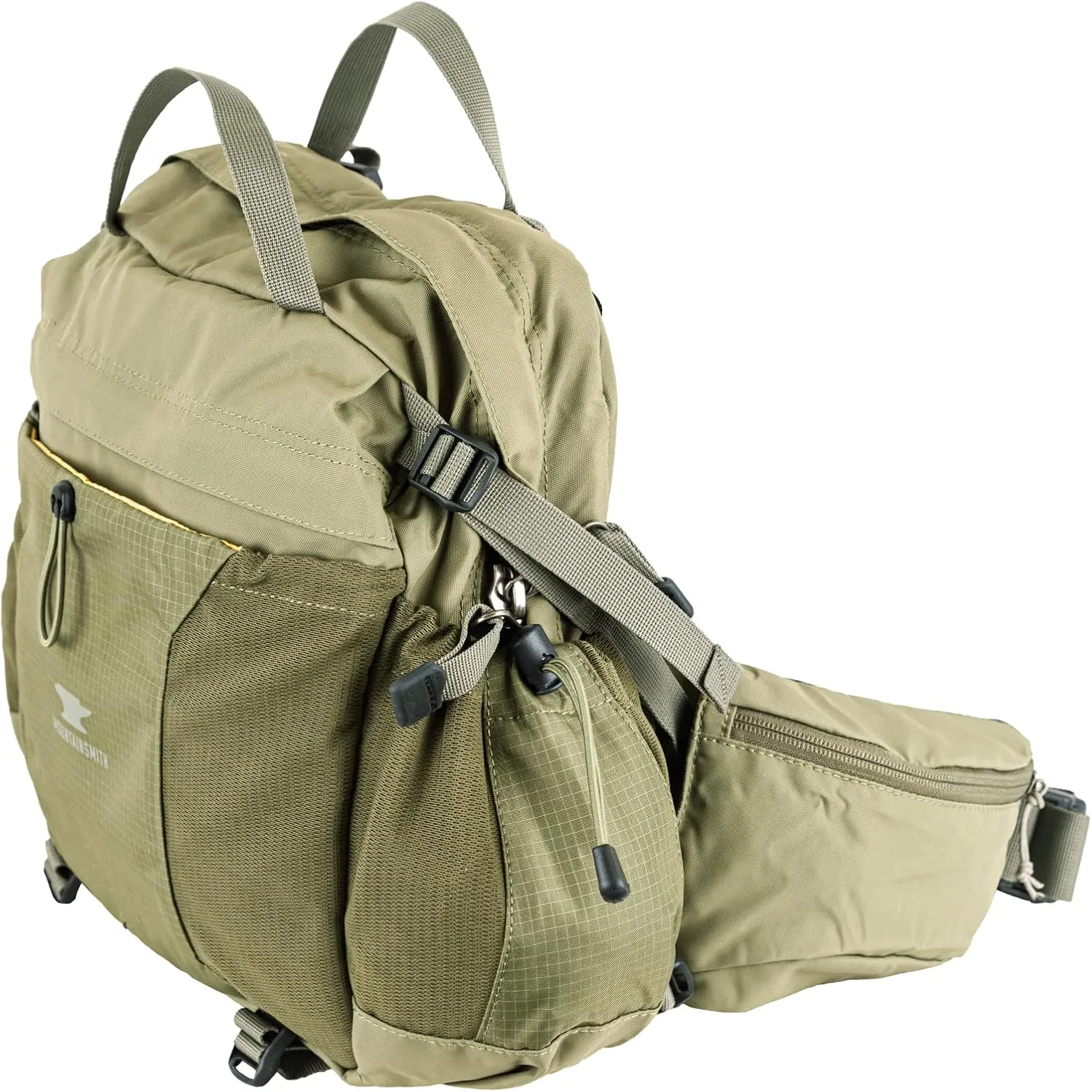 Mountainsmith Day Lumbar Waist pack, Running, Hiking, Cycling, Travel, and Outdoor Sport Activities with Dual Water Bottle Holders, Olive Green