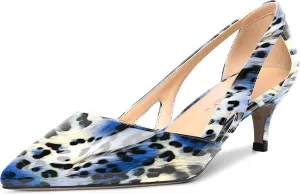 MOVINSTEPS Womens Wedding Cut Out Pointed Toe Patent Sexy Slip On Kitten Low Heel Pumps Shoes 2 Inch
