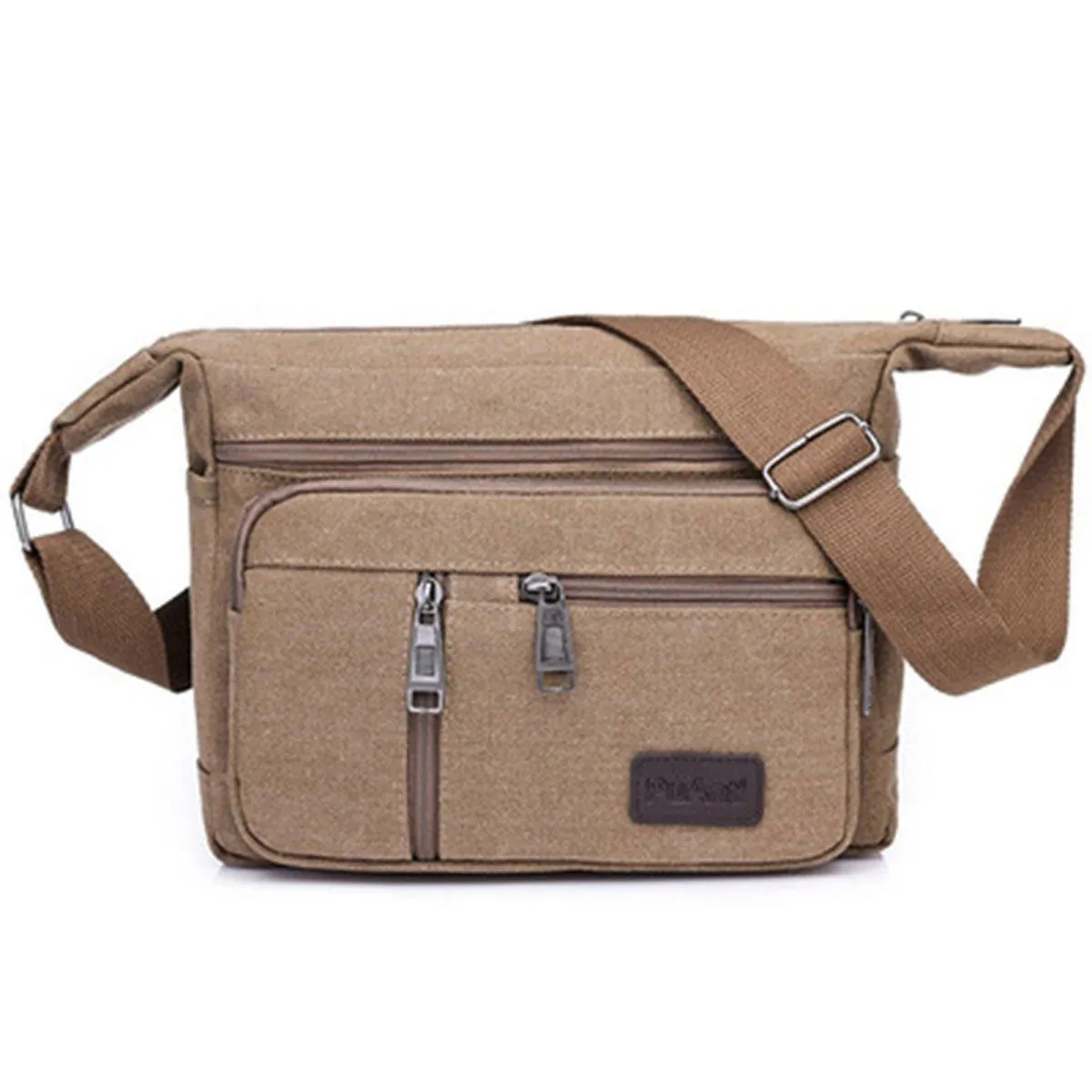 Multi Layer Canvas Crossbody Bag Casual Shoulder Bag for Travel Messenger Bag