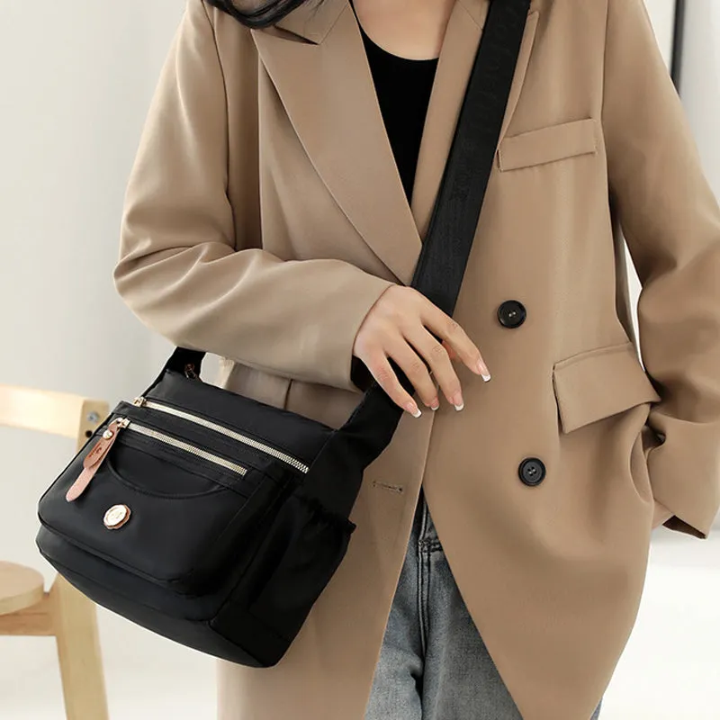 Multi layer large capacity shoulder bag