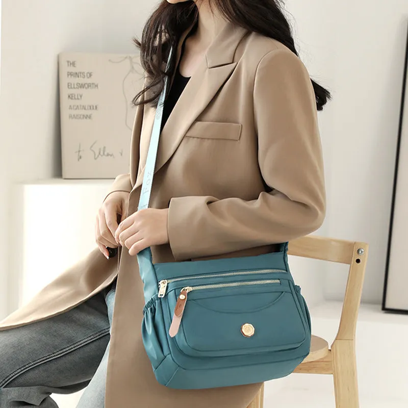 Multi layer large capacity shoulder bag