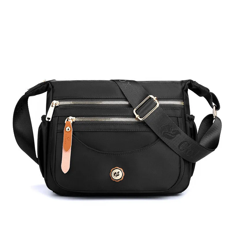 Multi layer large capacity shoulder bag