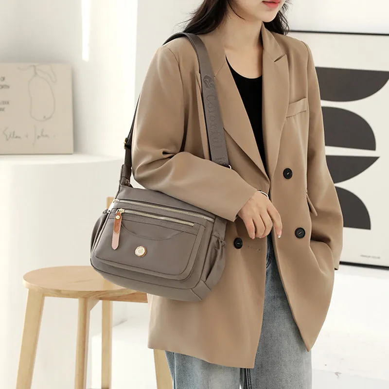 Multi layer large capacity shoulder bag