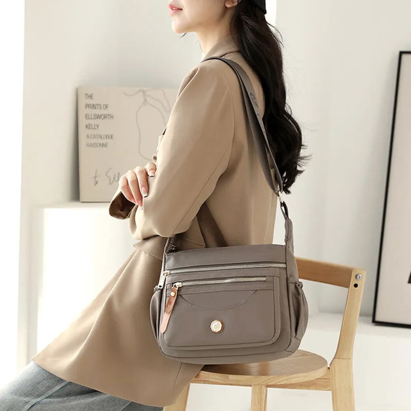 Multi layer large capacity shoulder bag