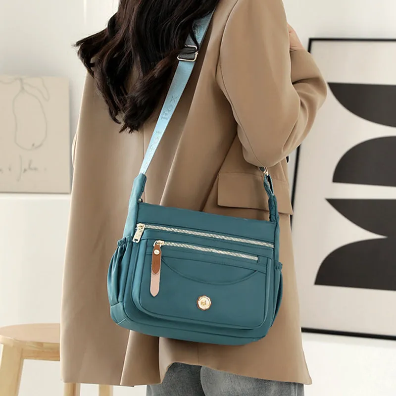 Multi layer large capacity shoulder bag
