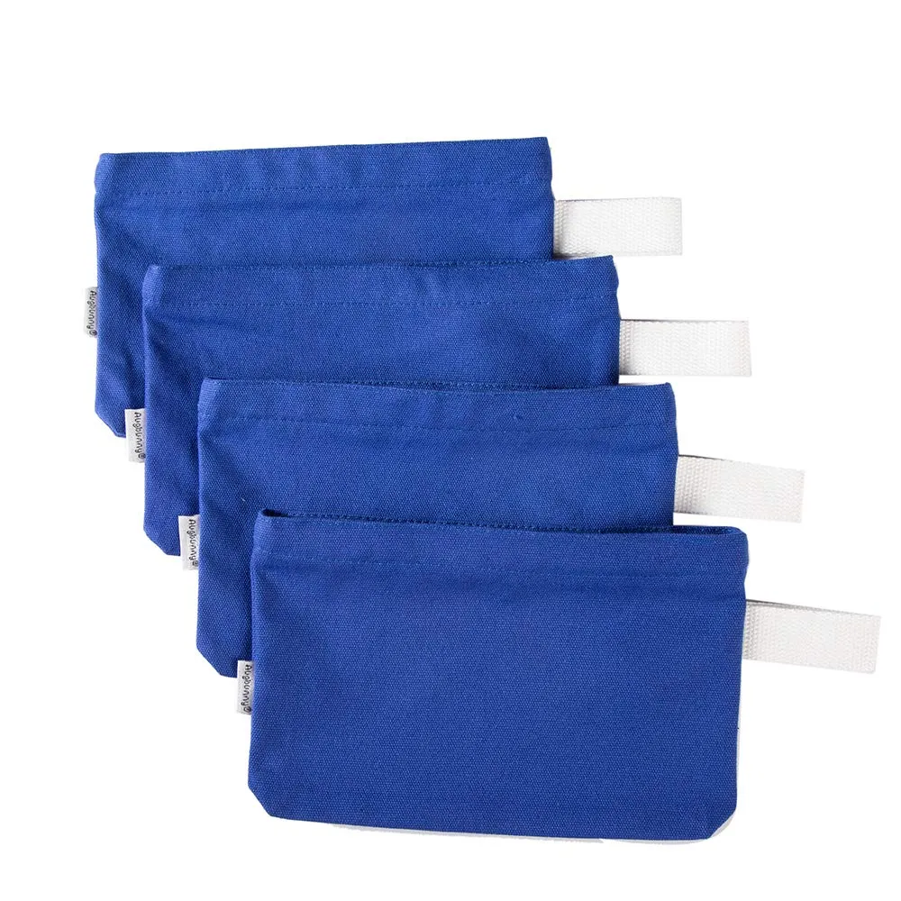 Multi-purpose Cotton Canvas Zipper makeup Bag Pouch 4-pack