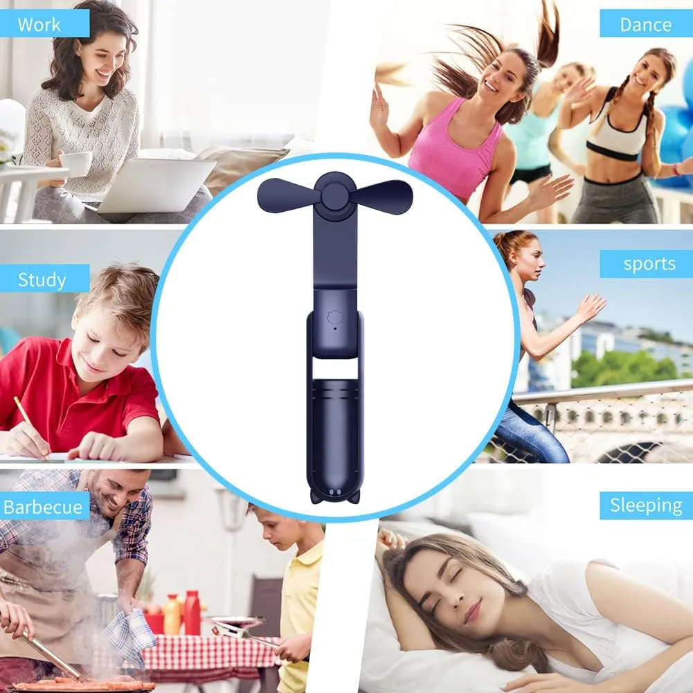 Multifunction Folding Mini Fan, USB Handheld Pocket Fan