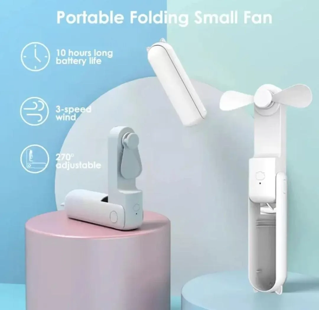 Multifunction Folding Mini Fan, USB Handheld Pocket Fan