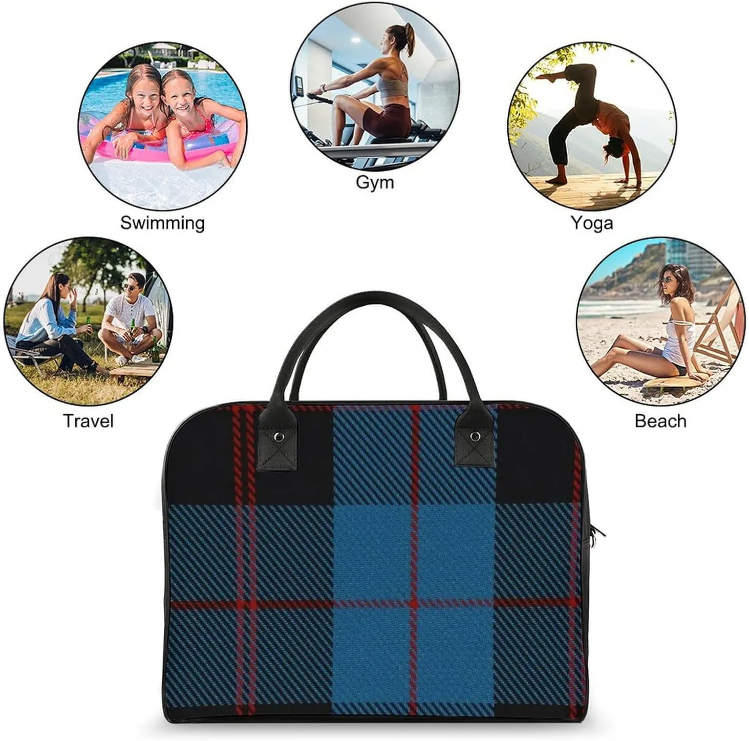 Murray Tartan Fashionable Large Capacity Travel Handbag Unisex