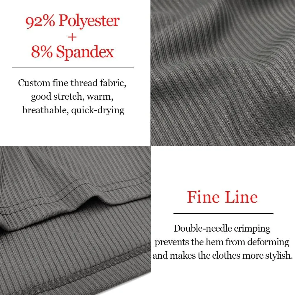 Muscle Cmdr Men's Slim Fit Muscle Polo Shirts Long&Short Sleeve Stretch Quick Dry Tee Casual Golf Athletic T-Shirts