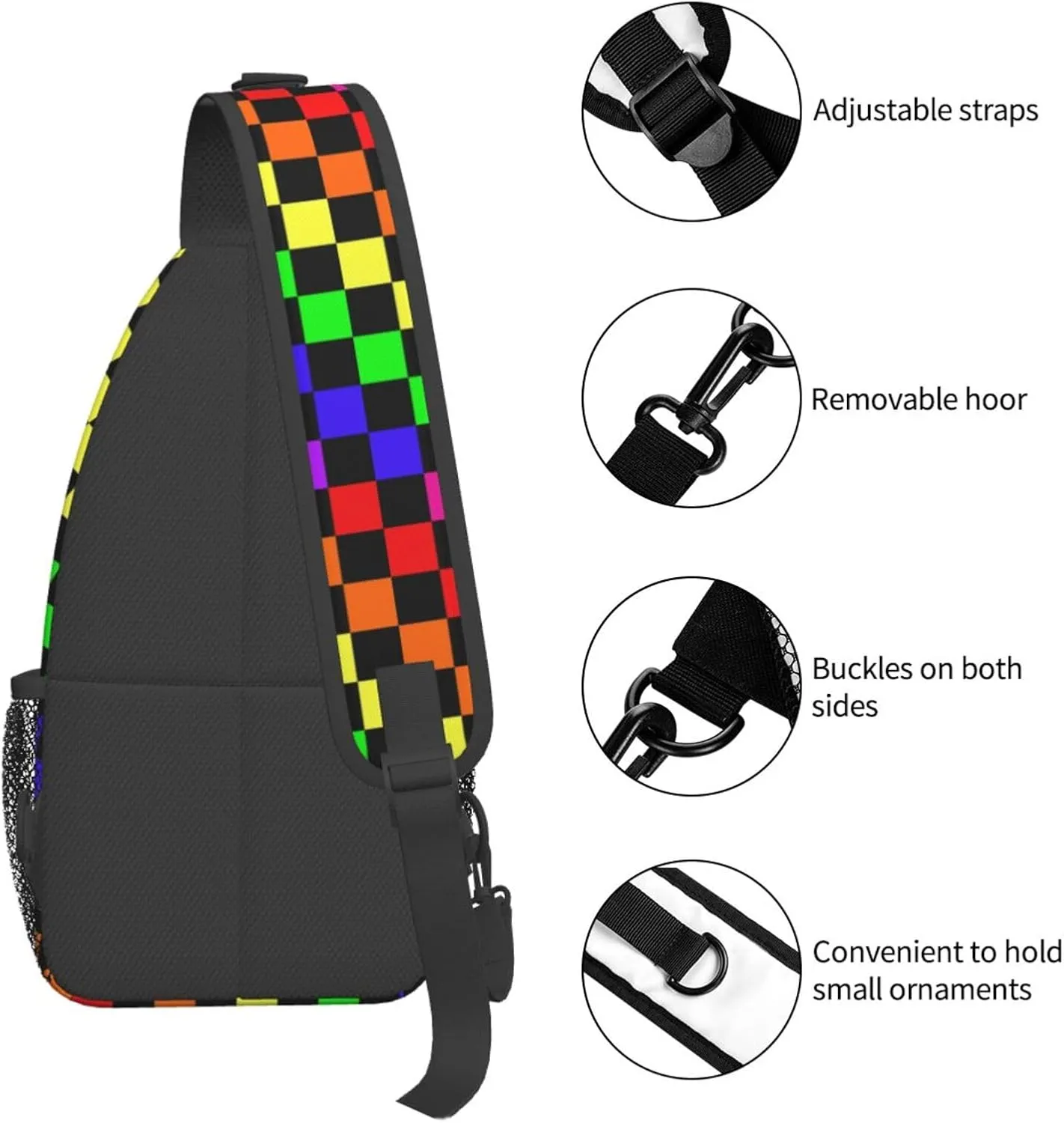 Mushroom Crossbody Bag Adjustable Sling Bag Casual Chest Bags Travel Shoulder Backpack