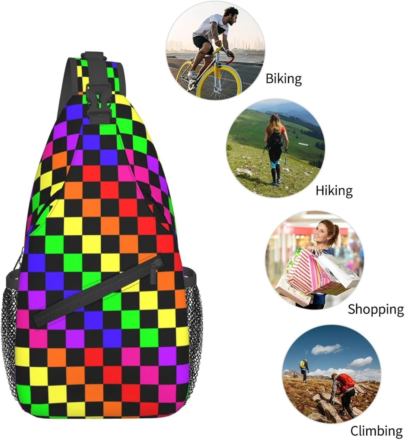 Mushroom Crossbody Bag Adjustable Sling Bag Casual Chest Bags Travel Shoulder Backpack