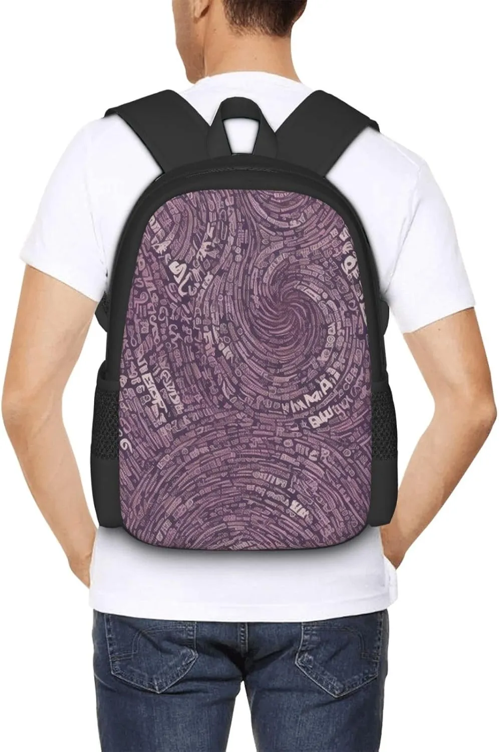 Musical Notation Print Patterns Backpack Lightweight Simple Casual Backpack Shoulder Bags Large Capacity Laptop Backpack