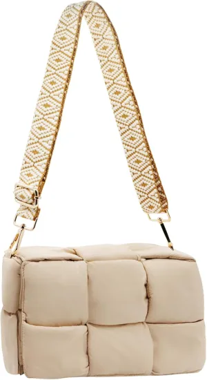 NAARIIAN Shoulder bags for women, Light-weight small puffer purses waterproof, hand-woven puffy bag crossbody handbag