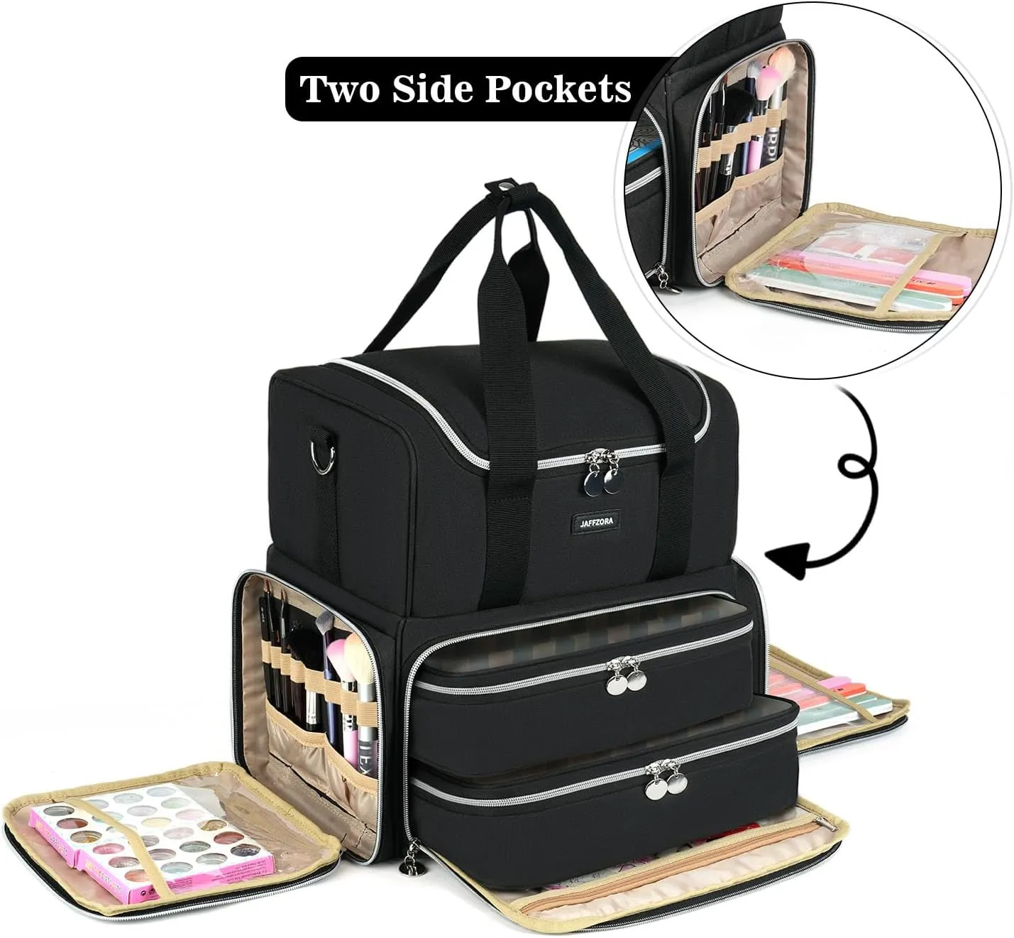 Nail Polish Organizer Case - Large Double Layer Organizers and Storage Bag for Nail Supplies and Art Tech