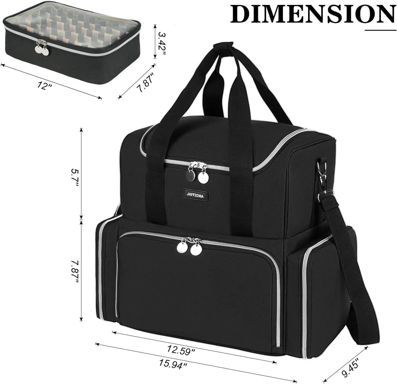 Nail Polish Organizer Case - Large Double Layer Organizers and Storage Bag for Nail Supplies and Art Tech