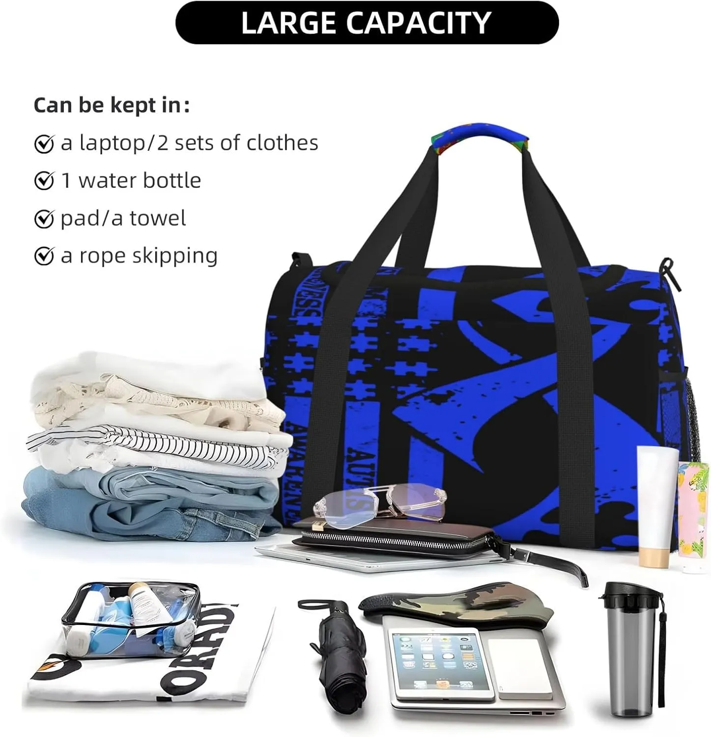 National Flag Travel Duffel Bag Large Foldable Waterproof Overnight Bag For Beach Swim Bags Pool Sports Gym