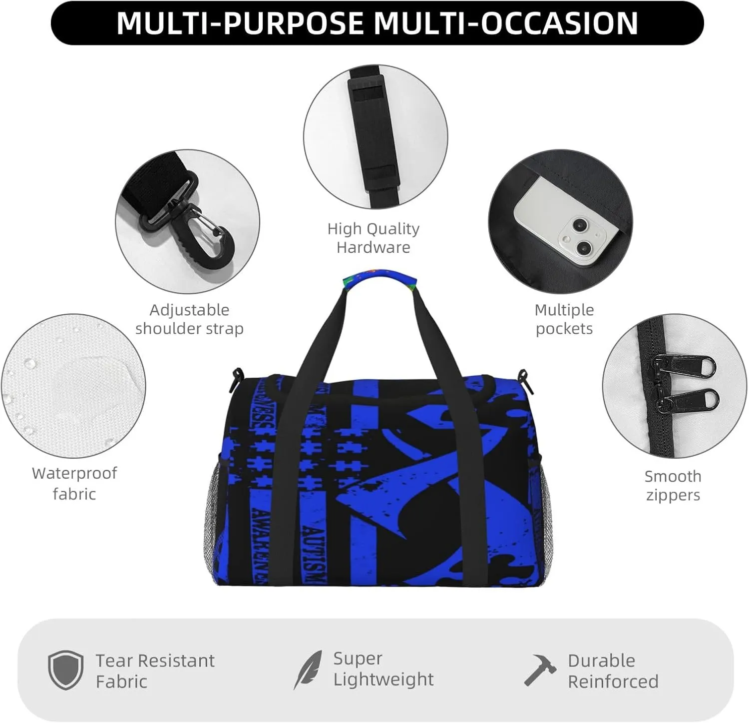 National Flag Travel Duffel Bag Large Foldable Waterproof Overnight Bag For Beach Swim Bags Pool Sports Gym