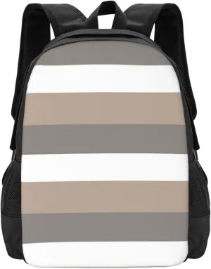 Natural Stripe In White ​taupe Lightweight Packable Backpack Travel Casual Hiking Daypack Foldable Backpack For Men Women