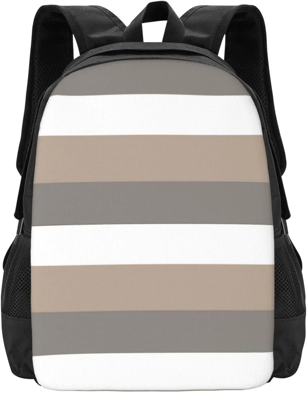 Natural Stripe In White ​taupe Lightweight Packable Backpack Travel Casual Hiking Daypack Foldable Backpack For Men Women