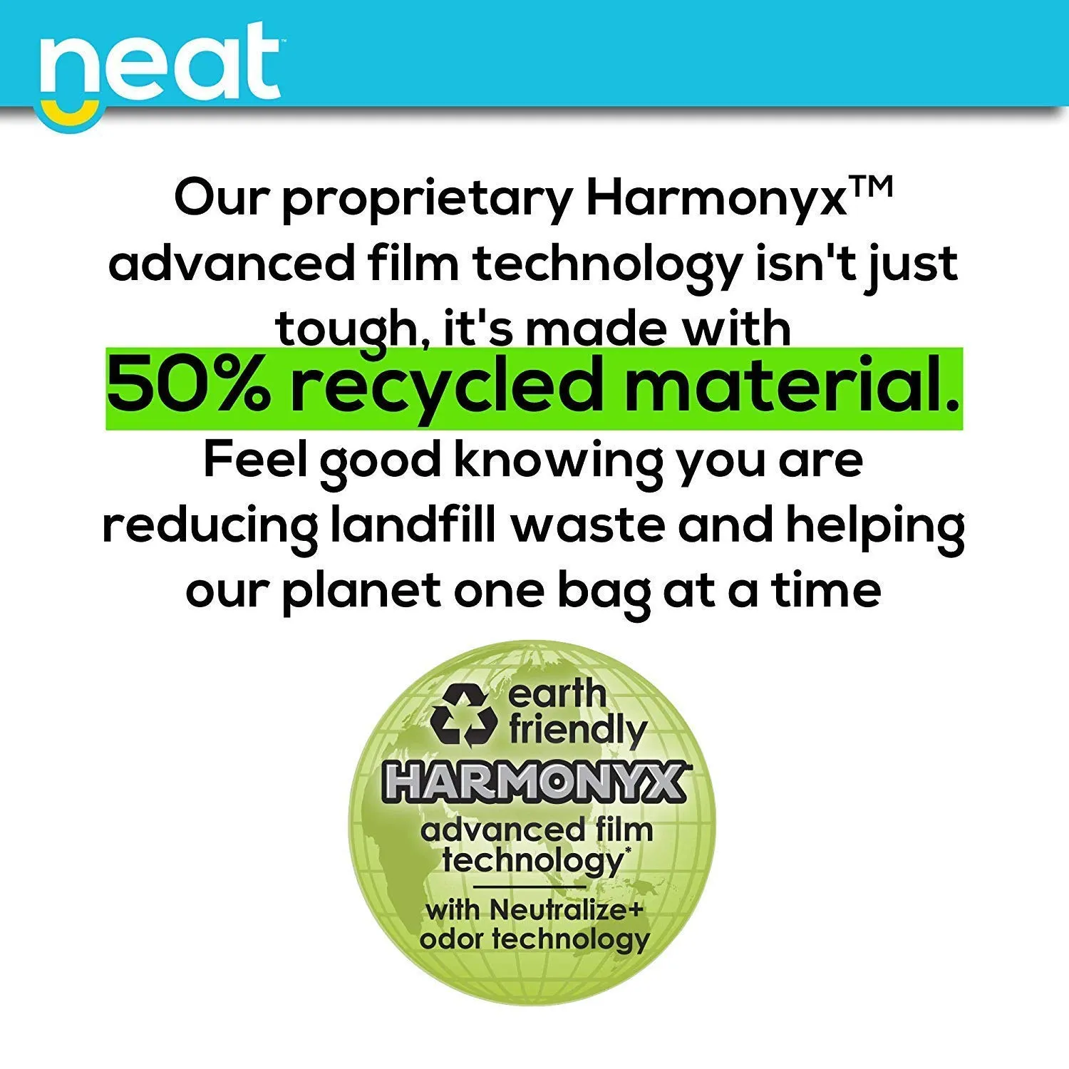 Neat Tall Kitchen 13 Gallon Drawstring Trash Bags - (MEGA 200 Count) - Triple Ply Fortified, Eco-Friendly 50% Recycled Material, Neutralize  Odor Technology, Reversible Black and White Garbage Bags