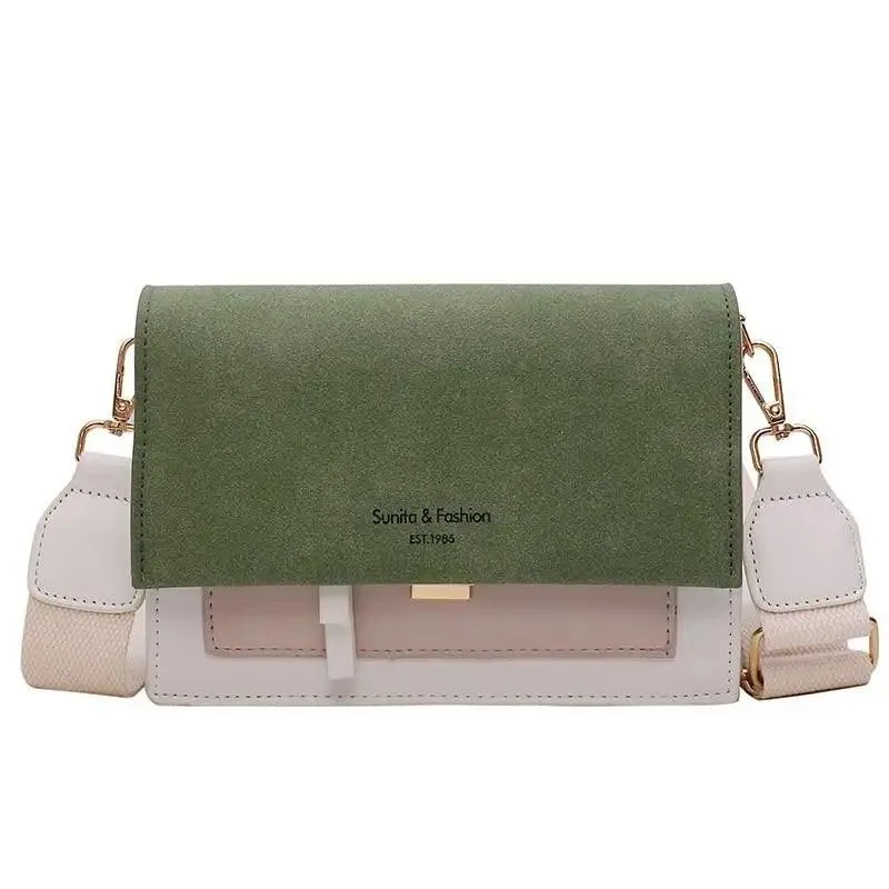 New Look Contrast Color Scrub Leather Crossbody Bags For Women And Girls Simple Chain Shoulder Bag , Purses And Handbags For Ladies