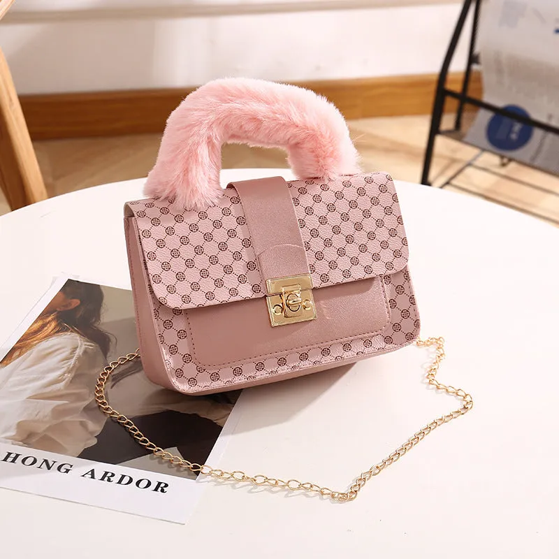 New Slouchy Plush Fashion Chain Printed Bags