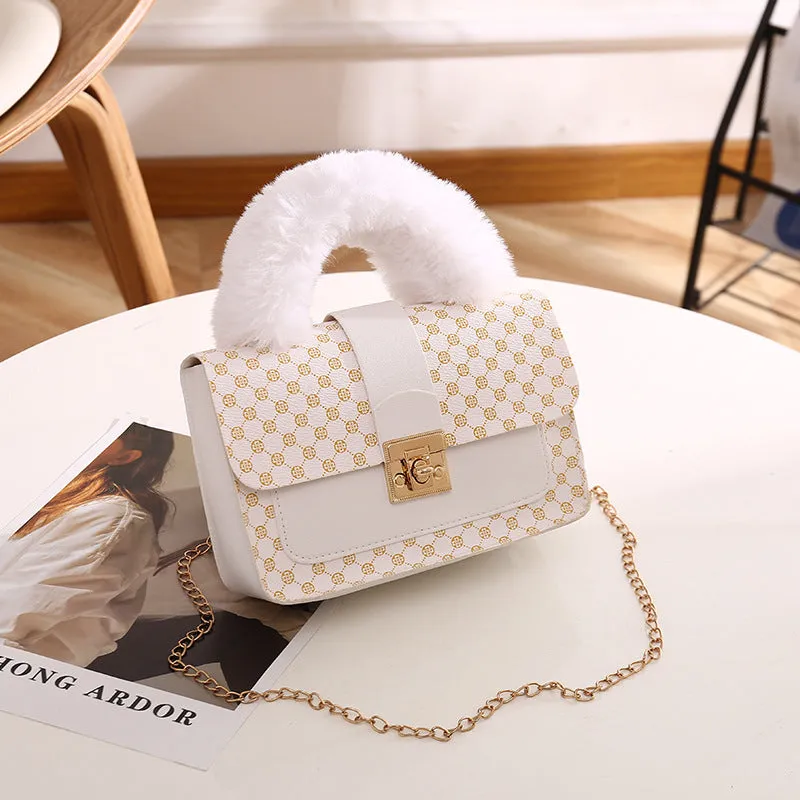 New Slouchy Plush Fashion Chain Printed Bags