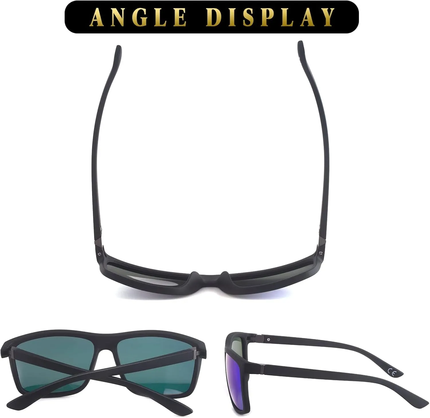 NIEEPA Men's Sports Polarized Sunglasses Square Frame Glasses NP1007