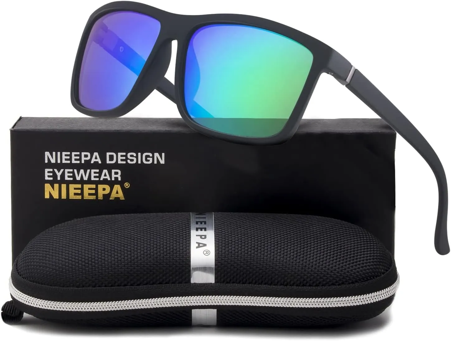 NIEEPA Men's Sports Polarized Sunglasses Square Frame Glasses NP1007
