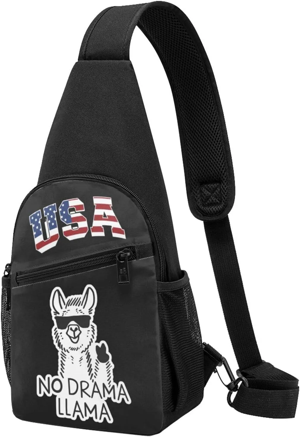 No Drama Llama,Casual one-shoulder crossbody chest bag, fashionable crossbody chest bag