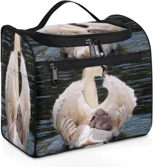 Noble Swan Makeup Bags Portable Cosmetic Bags Durable Waterproof with Hanging Hook Large Capacity Travel Makeup Bag for Travel Accessories Toiletries