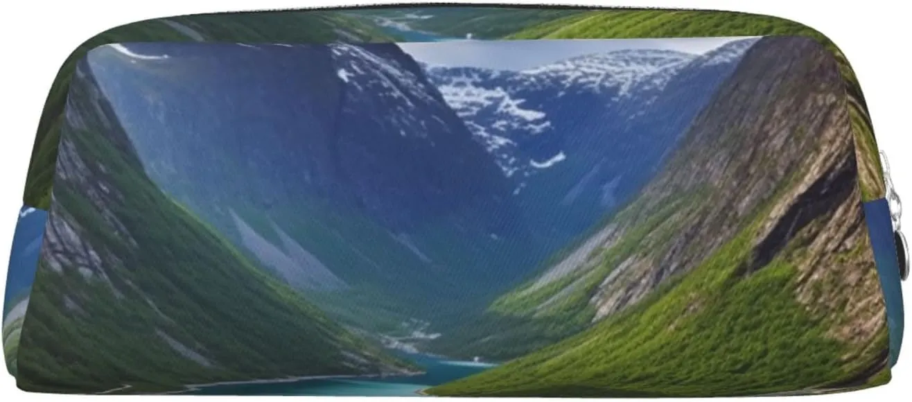Norwegian fjords Makeup Bag Travel Cosmetic Bag for Women Men Pencil Case Zipper Toiletry Bag Purse