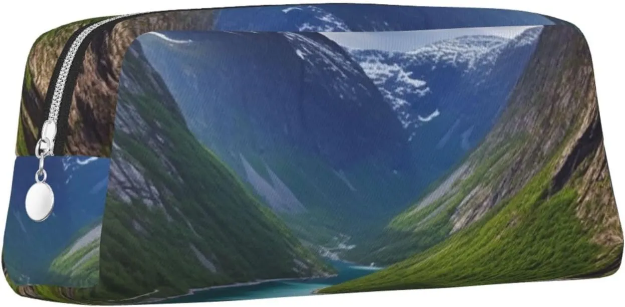 Norwegian fjords Makeup Bag Travel Cosmetic Bag for Women Men Pencil Case Zipper Toiletry Bag Purse