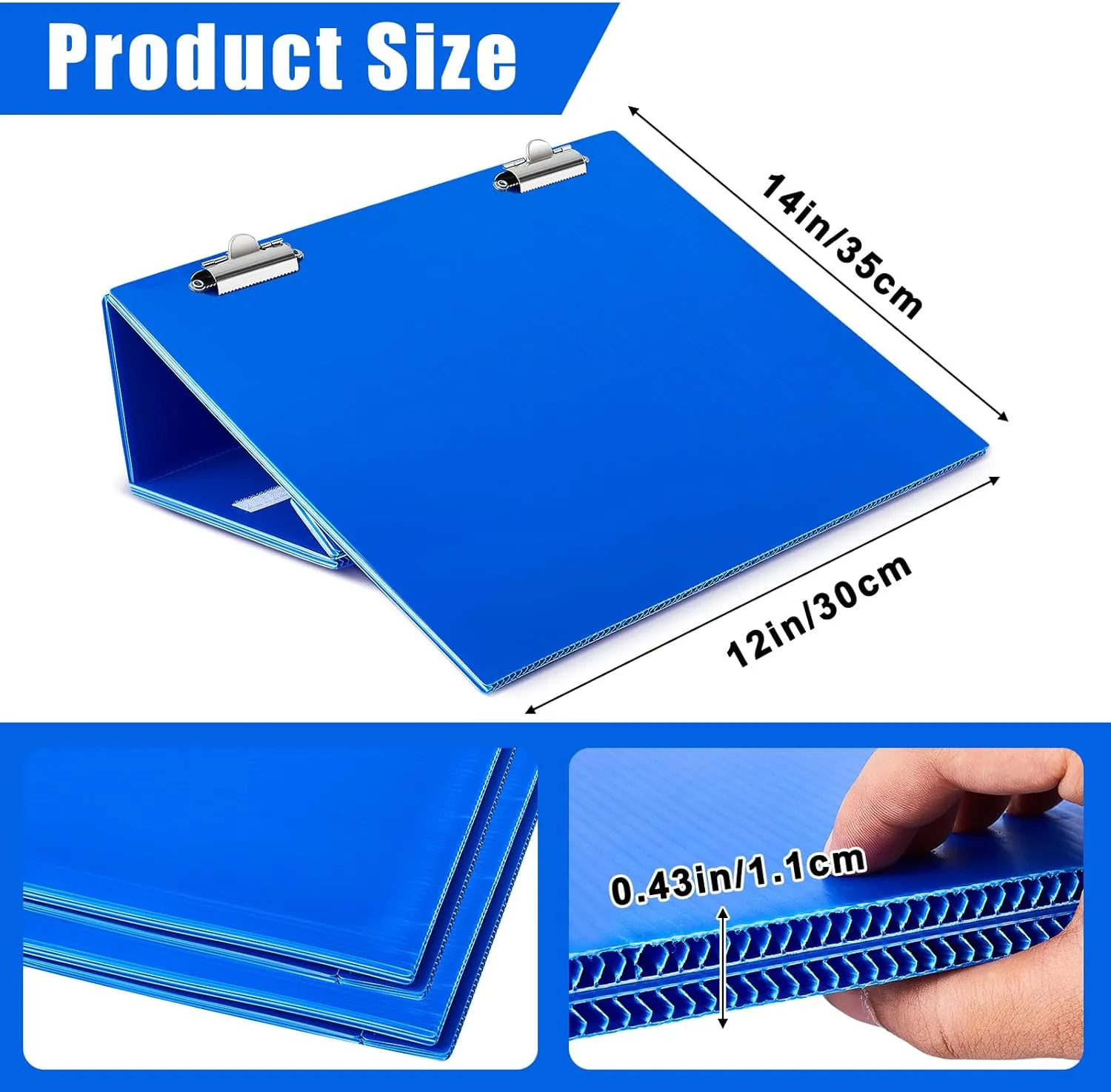 Nuanchu 1 Pcs Folding Slant Board for Writing 14 x 12 Inch Large Slanted Clipboard Adjustable Tilted Writing Board Sloped Surface to Improve Handwriting Legibility Endurance for Office Reading