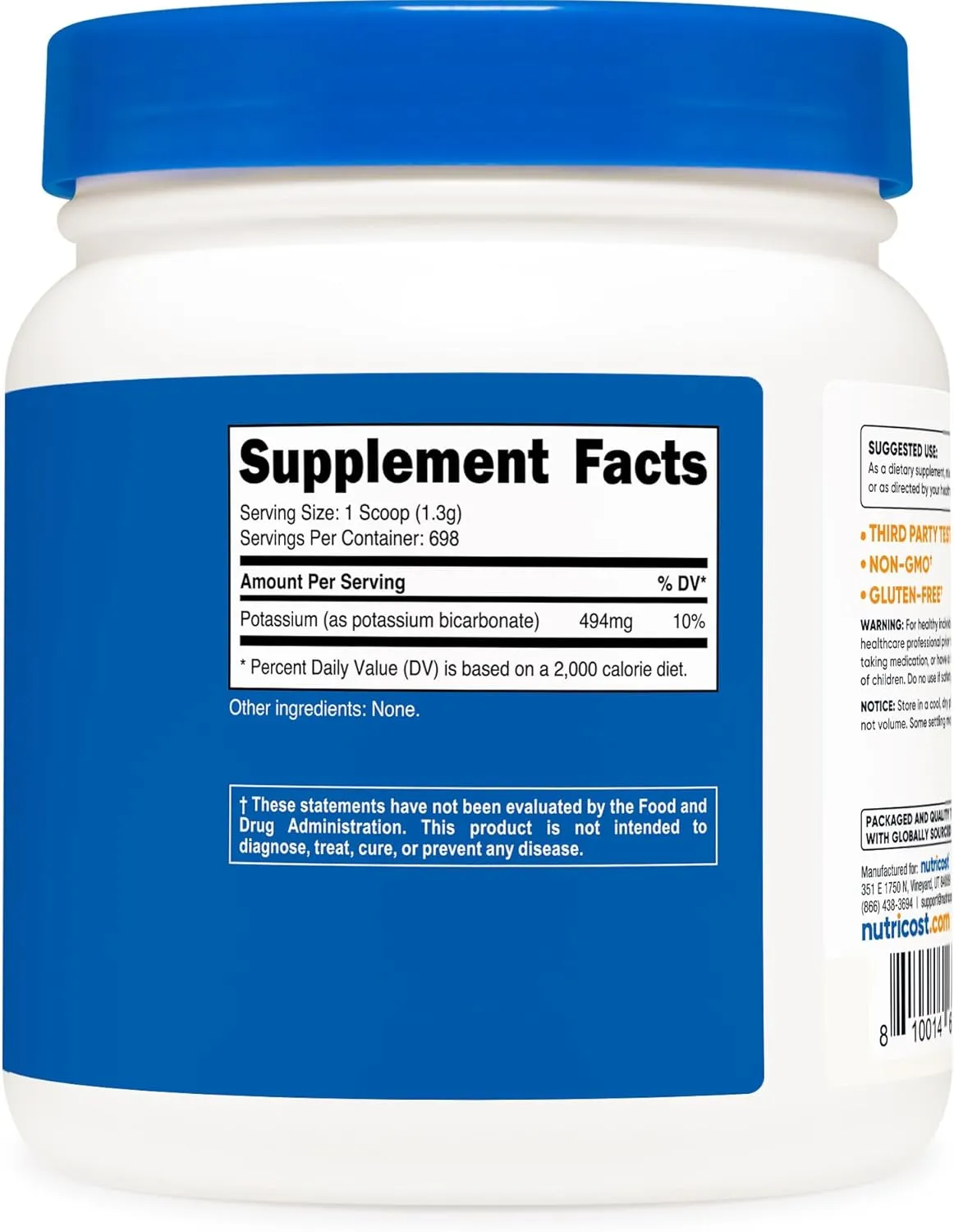 Nutricost Potassium Bicarbonate Powder 2 LB - Gluten Free, Non-GMO