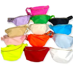 Nylon Fanny Pack Women DIY Customizable With Glitter Varsity Nylon Pouch Bridesmaid gift Summer