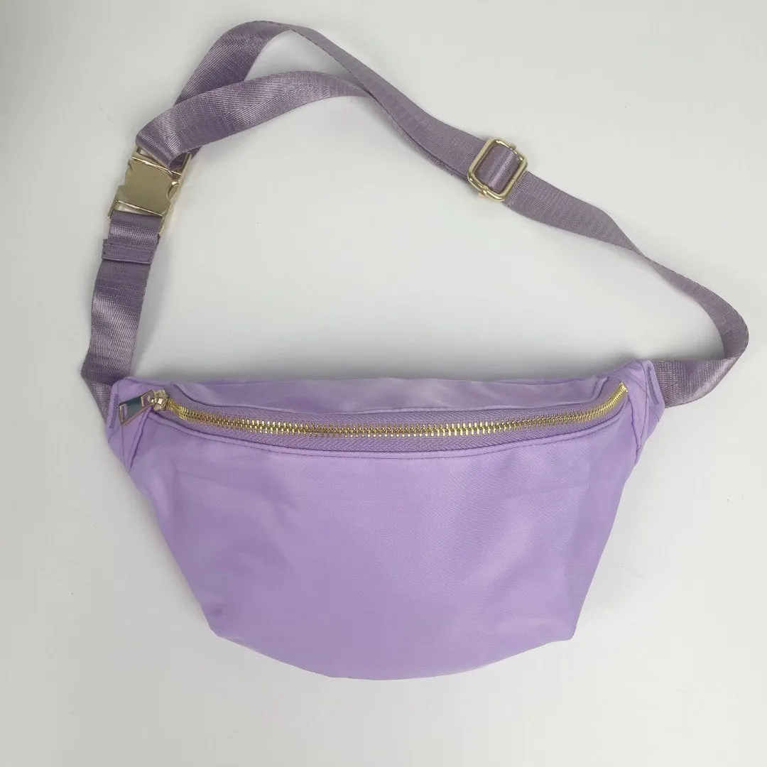 Nylon Fanny Pack Women DIY Customizable With Glitter Varsity Nylon Pouch Bridesmaid gift Summer