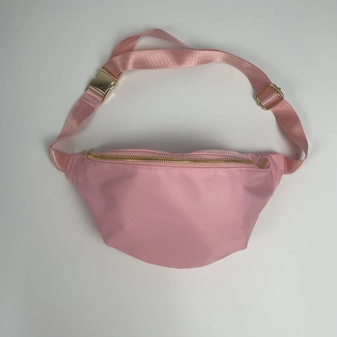 Nylon Fanny Pack Women DIY Customizable With Glitter Varsity Nylon Pouch Bridesmaid gift Summer