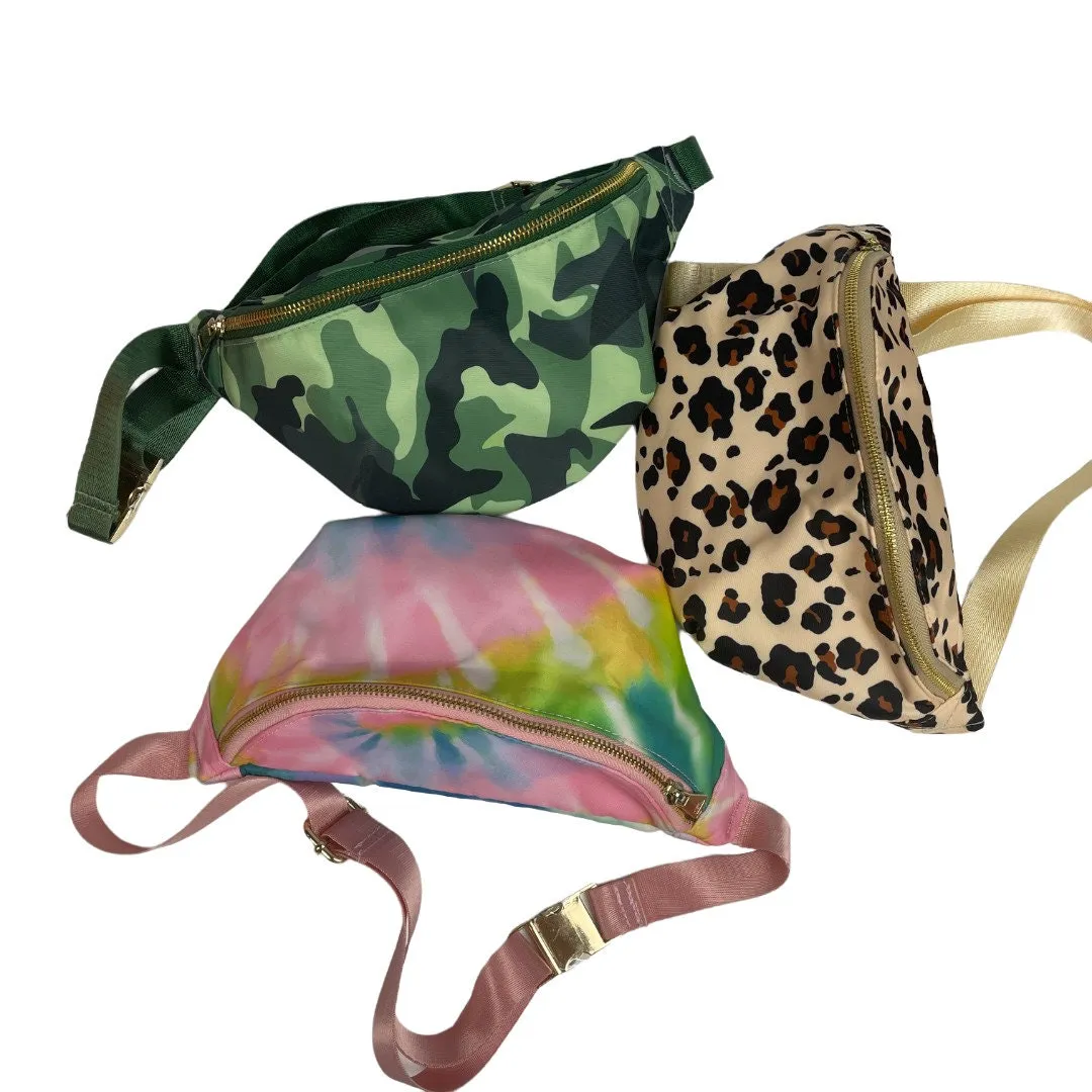 Nylon Fanny Pack Women DIY Customizable With Glitter Varsity Nylon Pouch Bridesmaid gift Summer