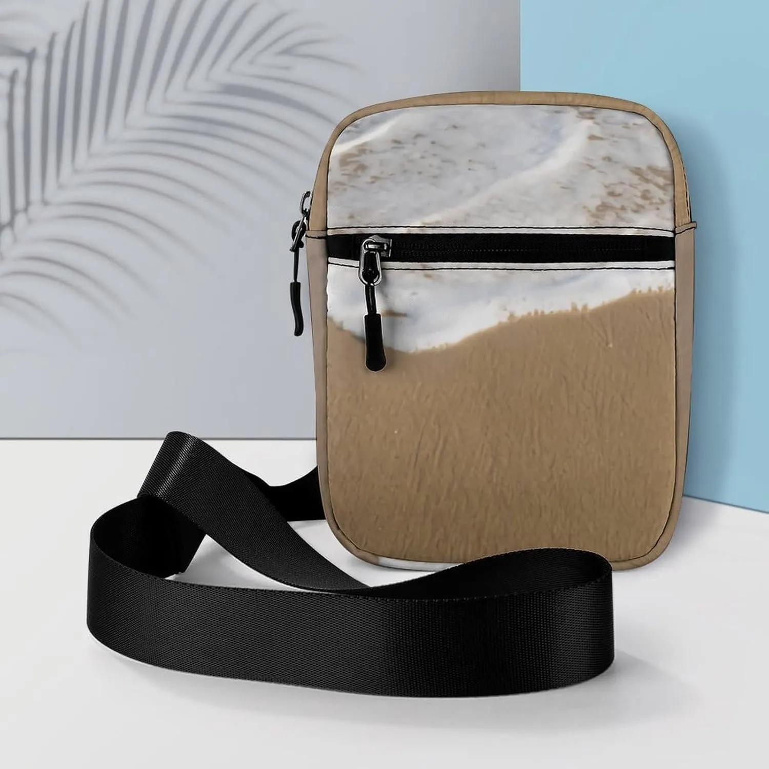 Ocean Whitewash on Beach Crossbody Bag Small Shoulder Bag Waterproof, Lightweight And Convenient