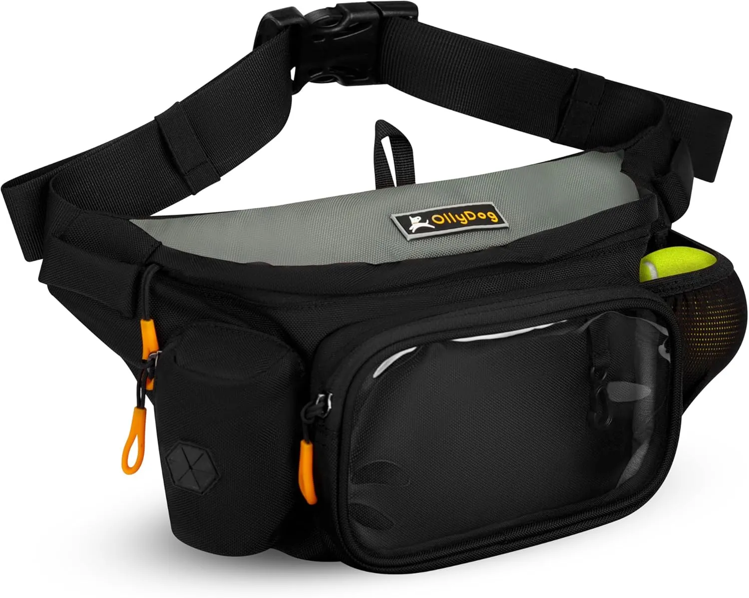 OllyDog Trailblazer Pack | Fanny Pack | Dog Treat Pouch | Includes Rubber Fetch Ball | Water-Resistant | Poop Bag Dispenser | Hands-Free | Dog Walking & Training