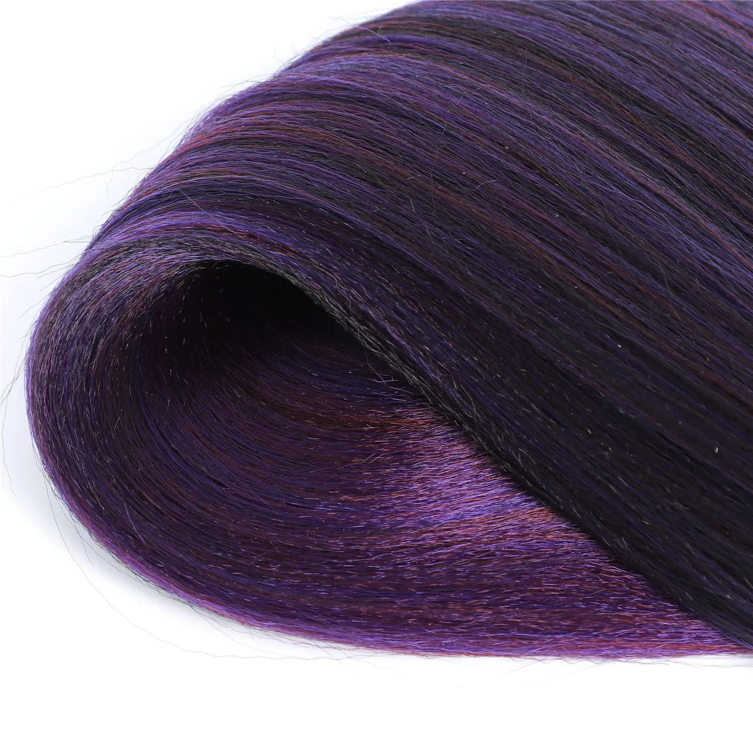 Ombre Pre stretched Braiding Hair, 36 Inch 3 tones Braid Hair Extensions, 8 packs Multi Color blend braiding hair pre-stretched, Crochet Hair Braiding(36''-8packs,1b/purple/burg)