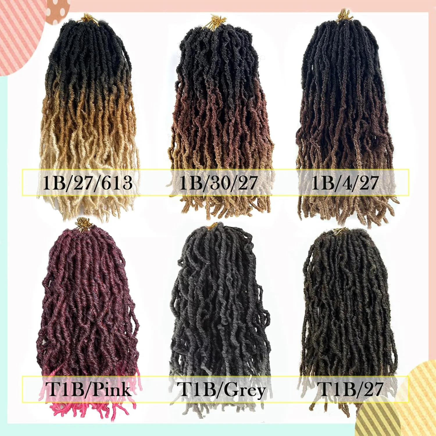 Ombre Soft Locs 14 Inch New Faux Locs Crochet Hair 8 Packs Pre-looped Crochet Braids Short Soft Goddess Locs Curly Wavy Croceht Hair for Women(1B/4/27#, 8packs)