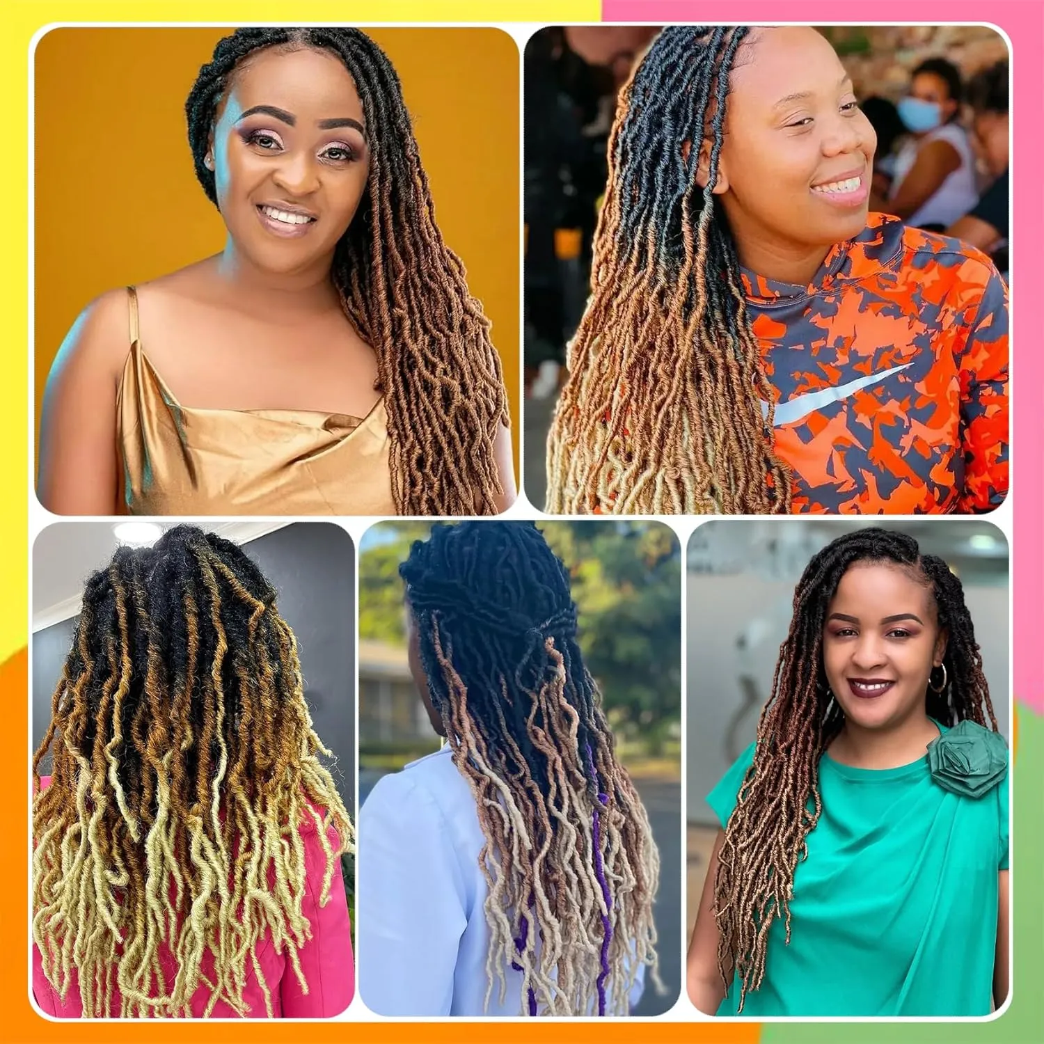 Ombre Soft Locs 14 Inch New Faux Locs Crochet Hair 8 Packs Pre-looped Crochet Braids Short Soft Goddess Locs Curly Wavy Croceht Hair for Women(1B/4/27#, 8packs)
