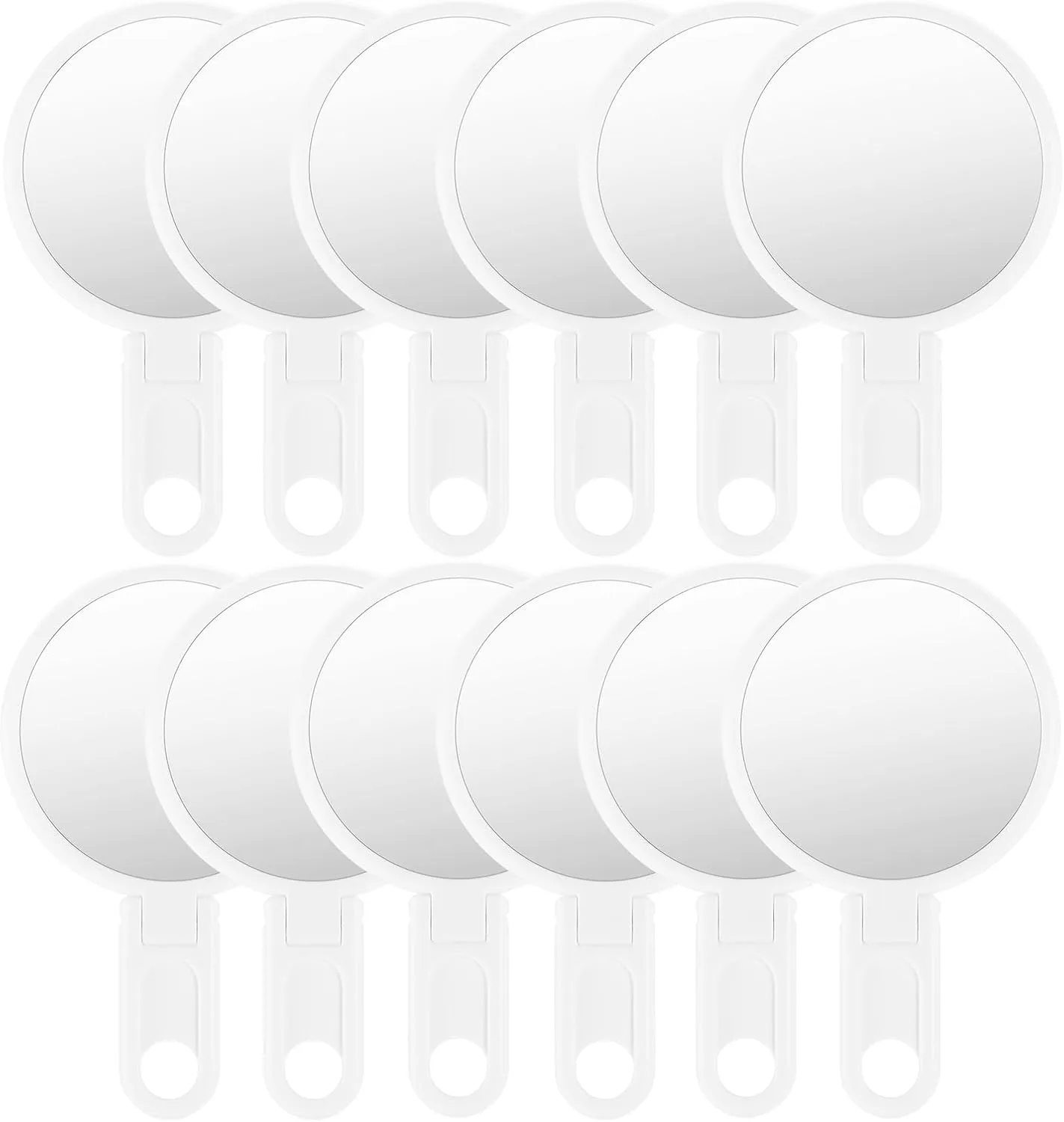 OMIRO 3" Compact Mirror with Adjustable Handle, Mini Folding Mirror for Makeup (White, Pack of 12)