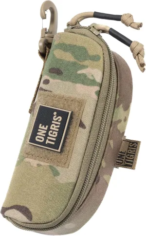 OneTigris Eyeglasses Hard Case Tactical Molle Zipper Sunglasses Carrying Case 1000D Nylon with Clip